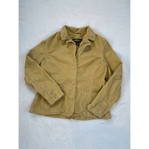 Eddie Bauer 100% Cotton Corduroy Button Up Spring Jacket, Tan, Size L
